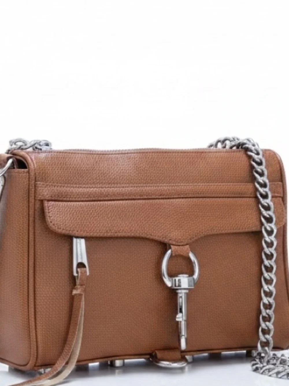 Rebecca Minkoff Mini Mac Crossbody Bag Saddle Brown Leather Silver Hardware NWOT